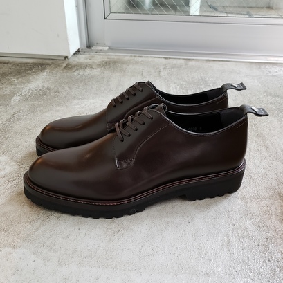 とても履きやすい革靴 ＷＨダブルエイチ プレーントゥ ダークブラウン 